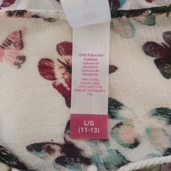 No Boundaries women's size L (11-13) multicolored butterfly print woven tank top - Picture 15 of 16